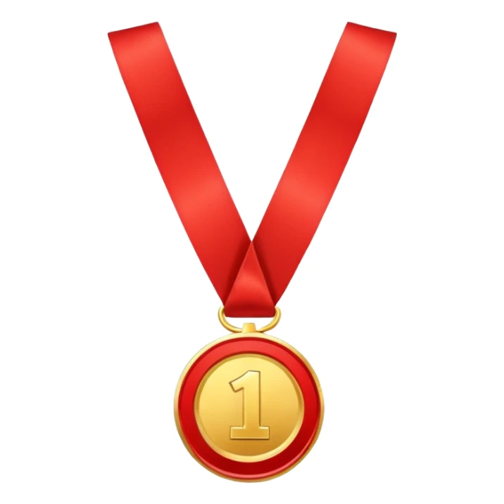 first place medal that is hung around the neck sticker