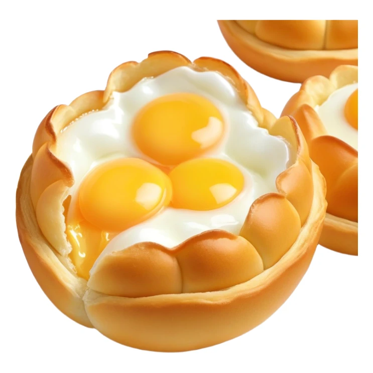 3D rendered Hong Kong egg puffs (鸡蛋仔) torn open showing fluffy interior, authentic bubble pattern, hyper-realistic texture contrast between crispy exterior and soft inside, glossy bubbles sticker