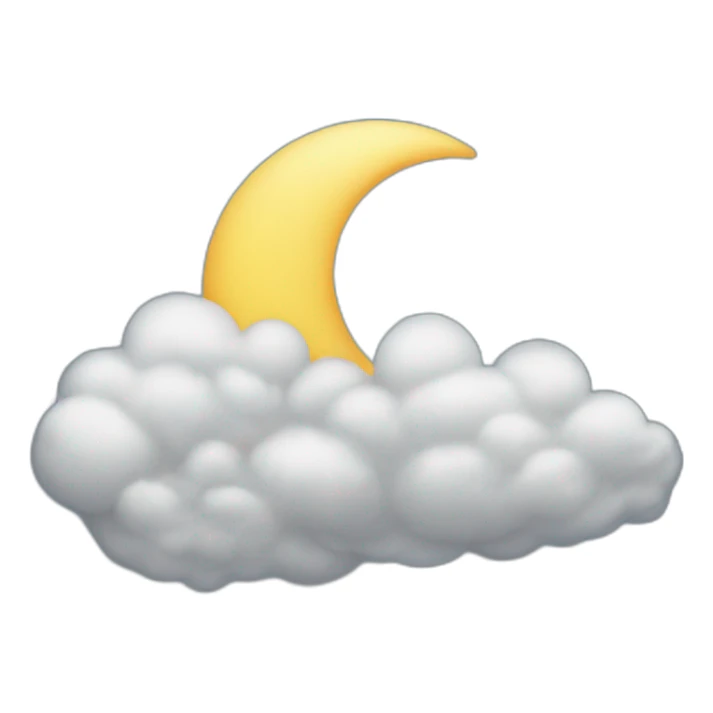 Crescent Moon on top of cloud sticker