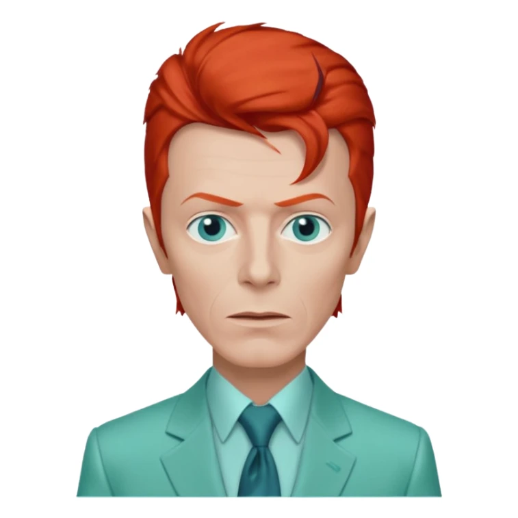 David Bowie with Blue  eyes, red hair, seafoam green suit sticker