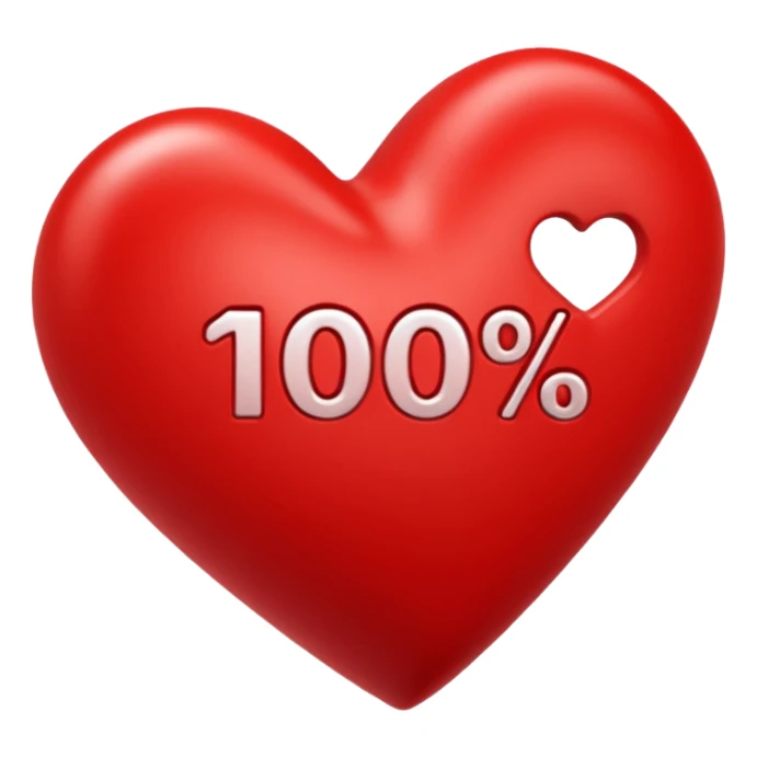 Un cœur au-dessus c'est écrit 100% sticker