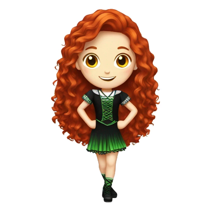 A girl with red hair irish dancing sticker