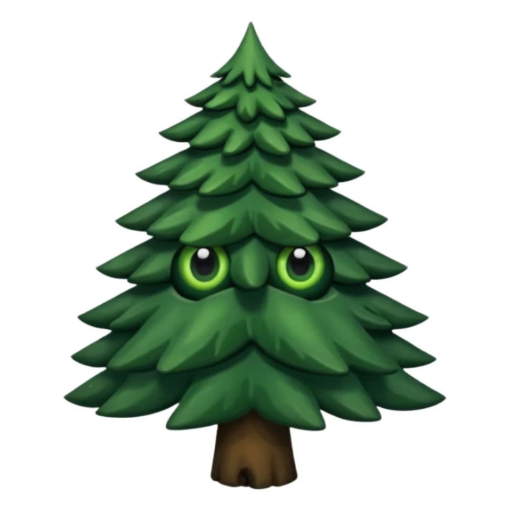 sapin avec deux gros yeux noirs sticker