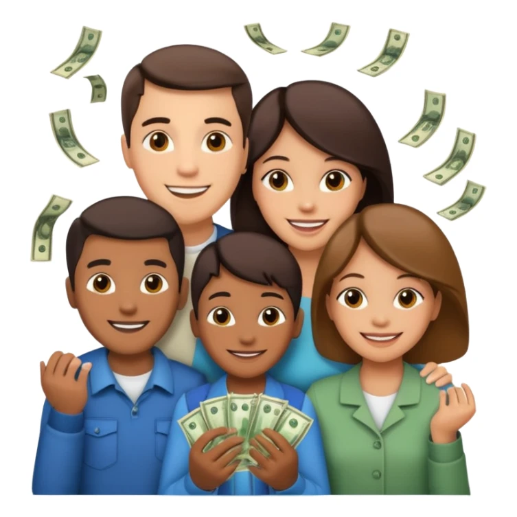 money around a family of four sticker