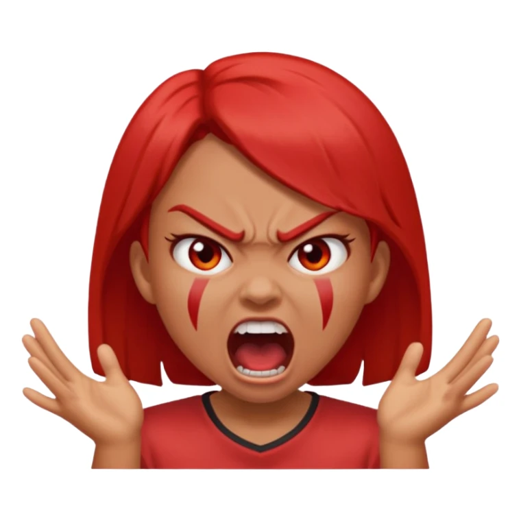 redtsion angry girl ragebait red face sticker
