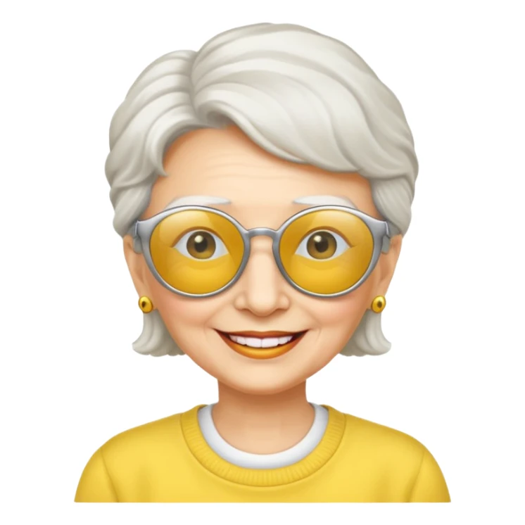 grandmother with yellow sunglasses sticker