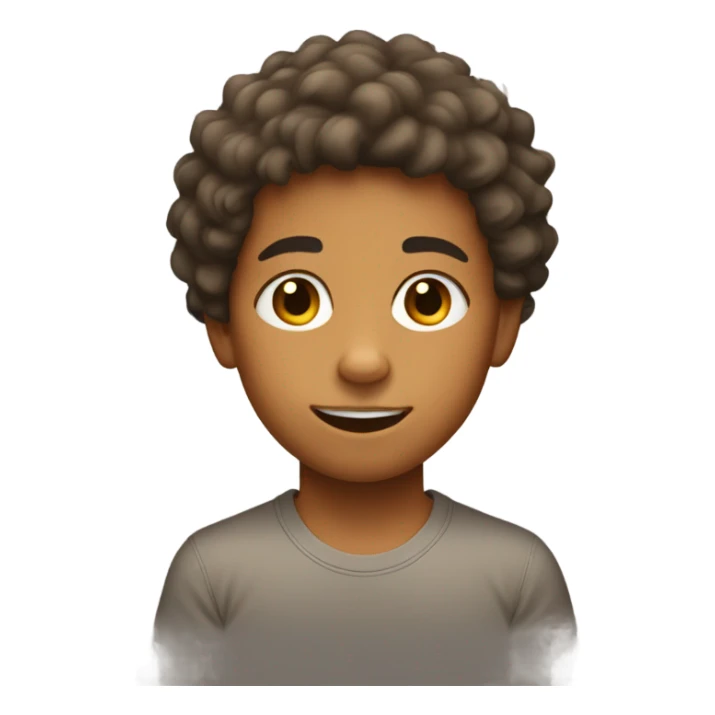 11 year old boy with fluffy hair and tanskin sticker