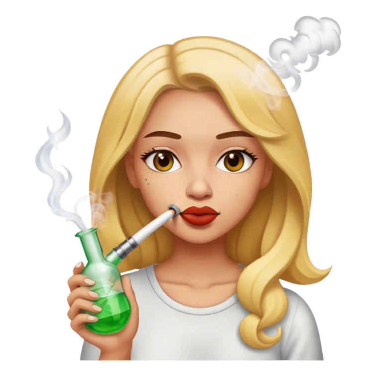 Girl smoking bong sticker