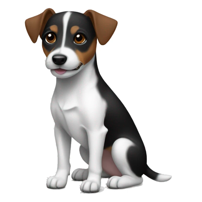 Jack Russell Terrier with black body and white paws sticker