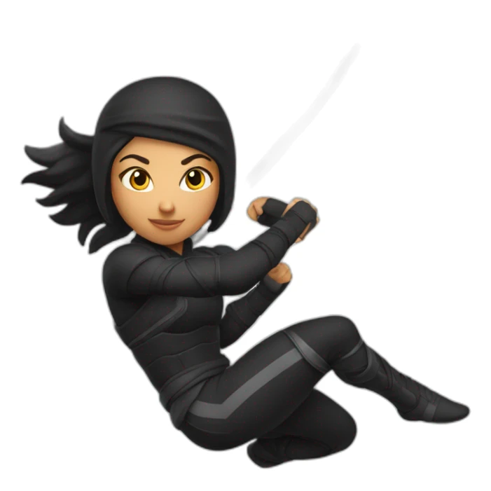 female Ninja Warrior athlete of Hispanic descent, captured mid-air sticker