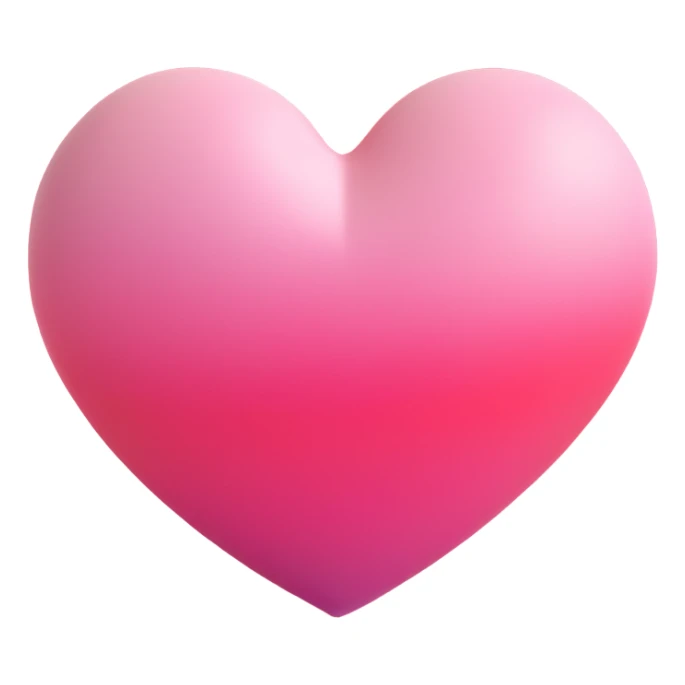 pink ombre heart, subtle ombre, cheerful, 3D effect sticker