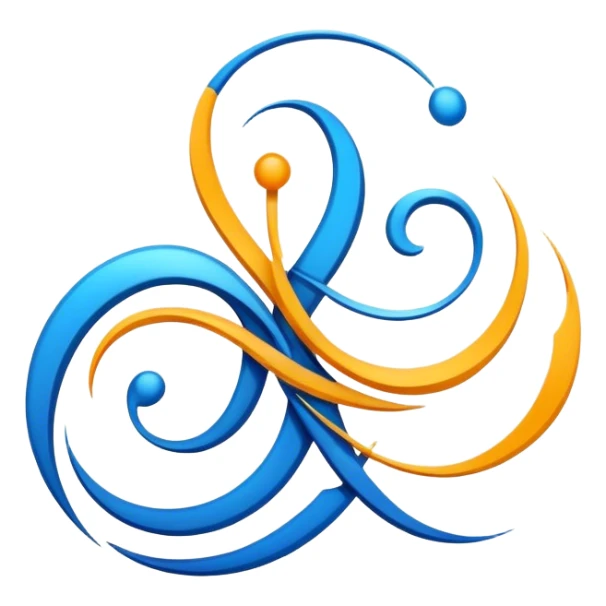 Build a logo for a company; focus on flow and integration sticker