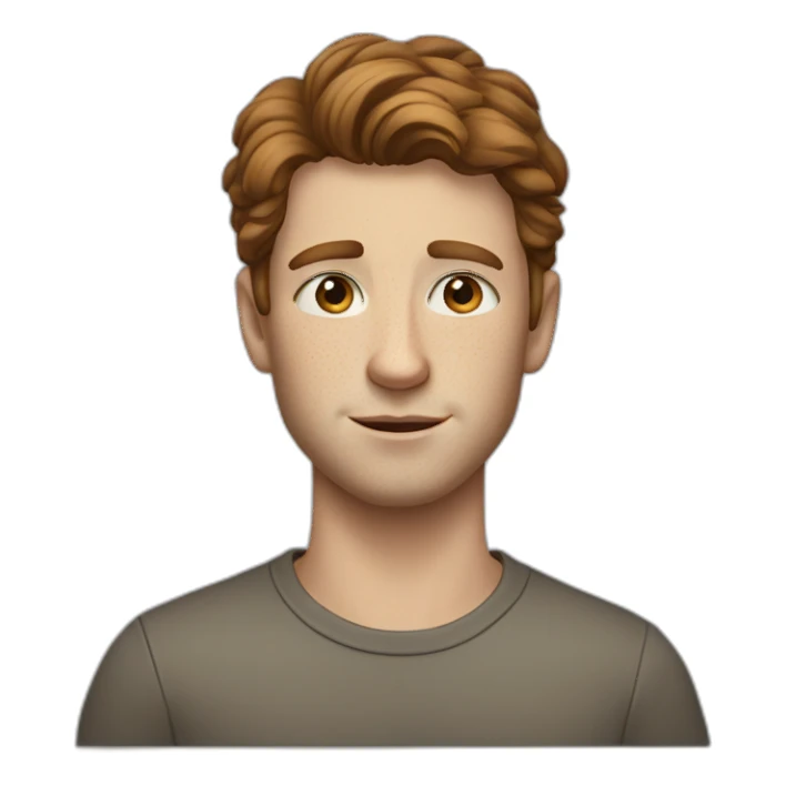 White Guy with Blue Eyes, Brown Hair, and Freckles sticker