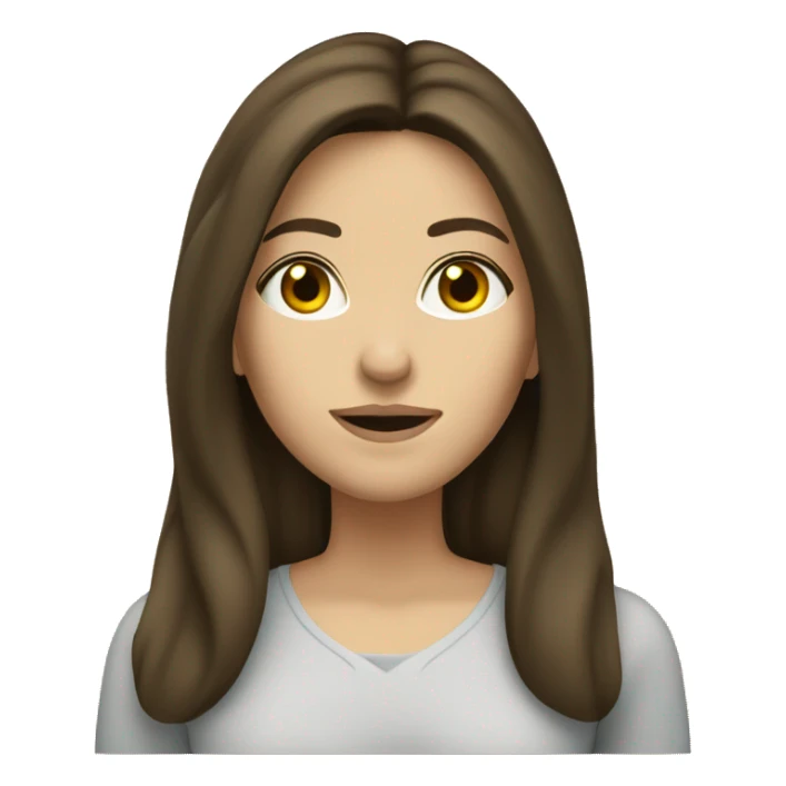 brunette caucasian woman with long hair, writing  sticker