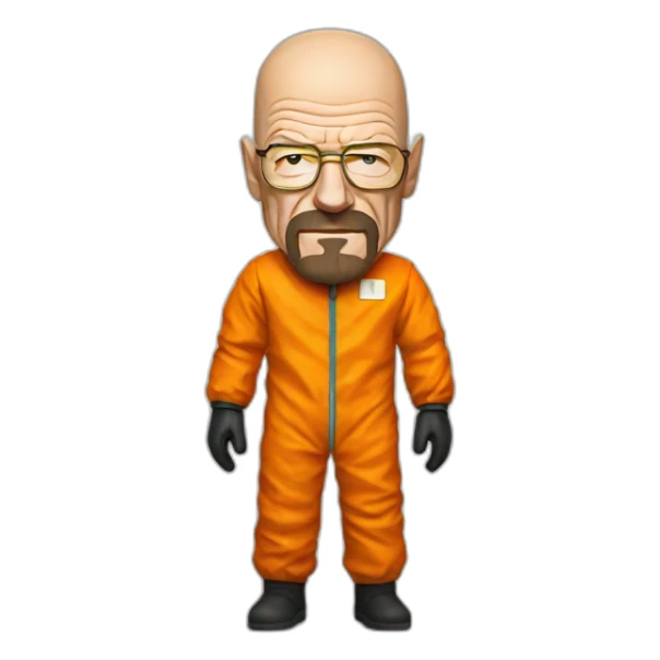 Walter white with his orange anti nuclear suit sticker