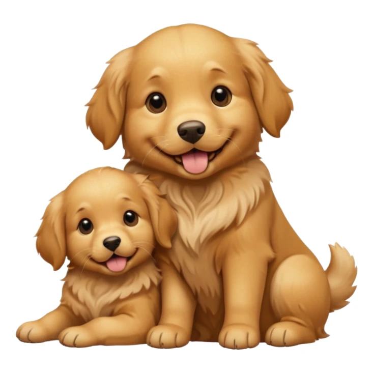golden dog with its puppies sticker