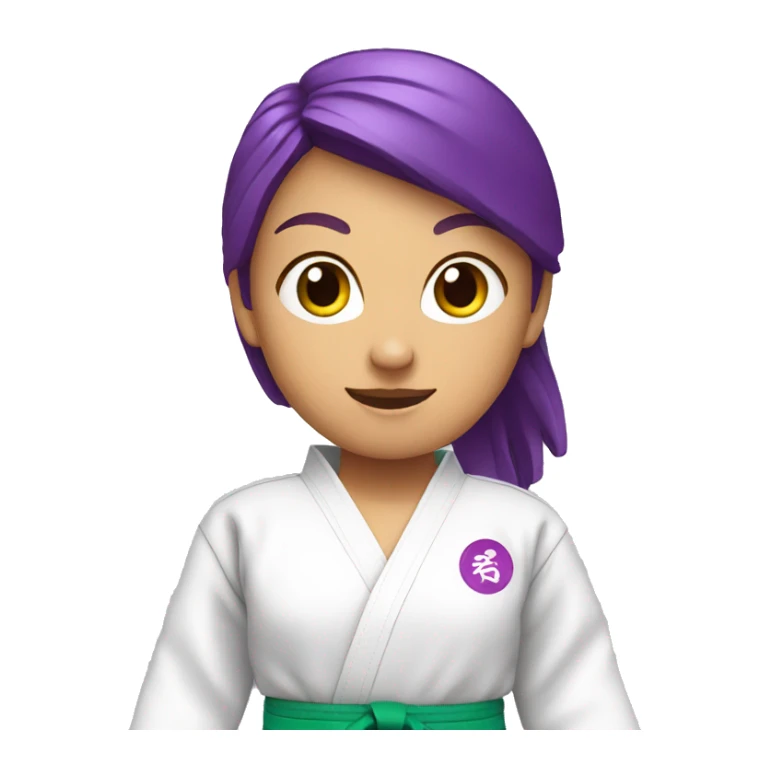 karate girl with violet belt sticker