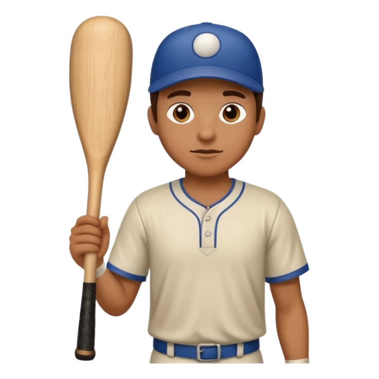 A human wood holding a bat sticker