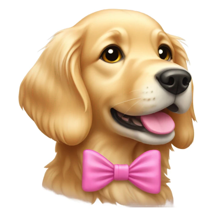 Golden retriever with pink bow  sticker