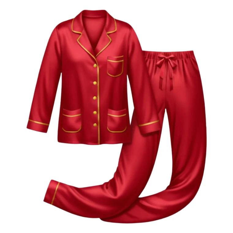 Pijama de satin color rojo oscuro  sticker