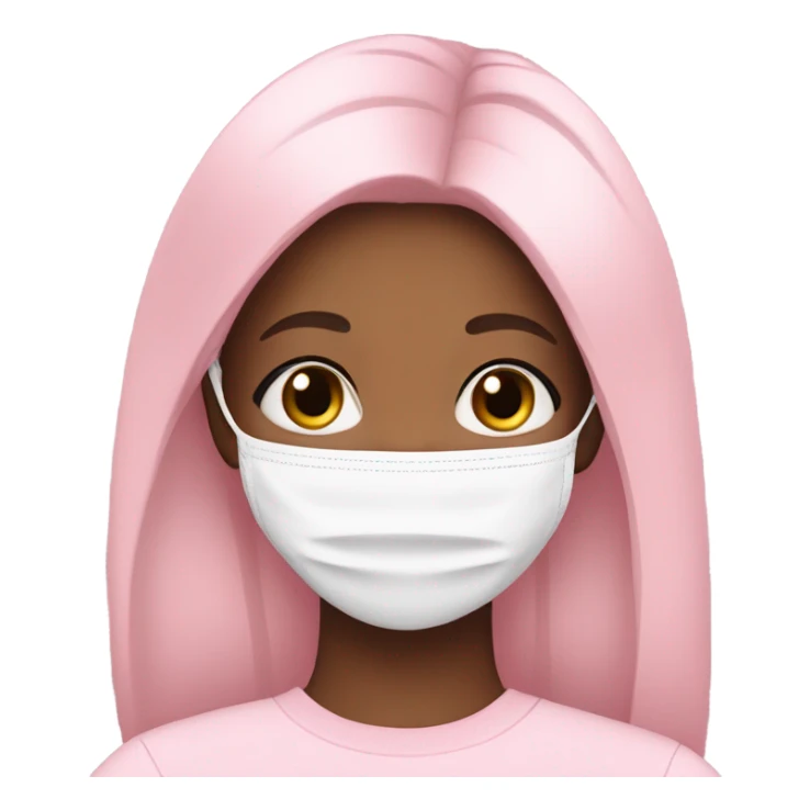 Girl with long lashes, skincare facemask baby pink sticker