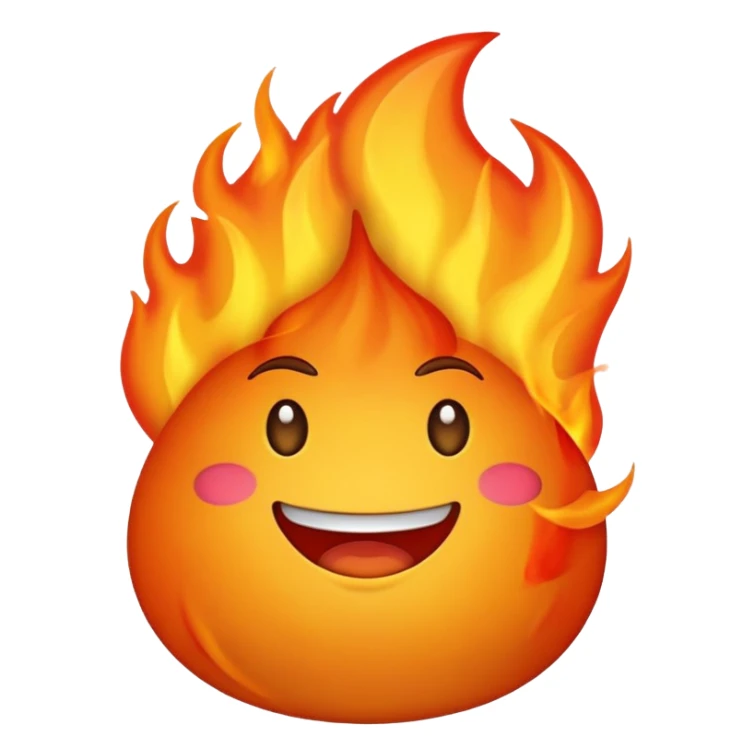 Emoji coquin avec flamme sticker