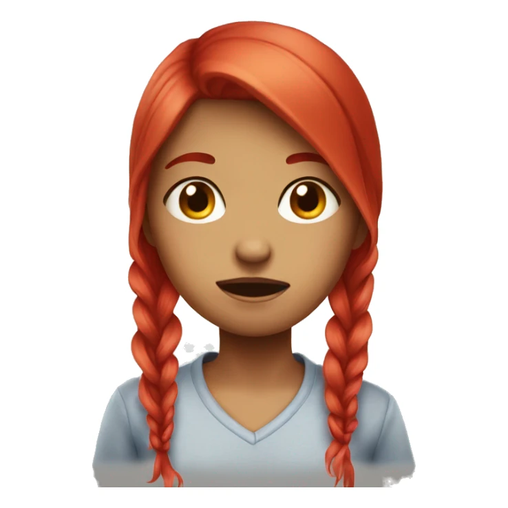 Cherry red hair girl cry sticker