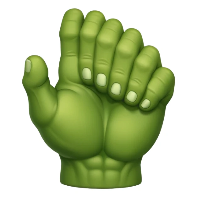 big muscular green cool hulks fist with  4 fingers sticker