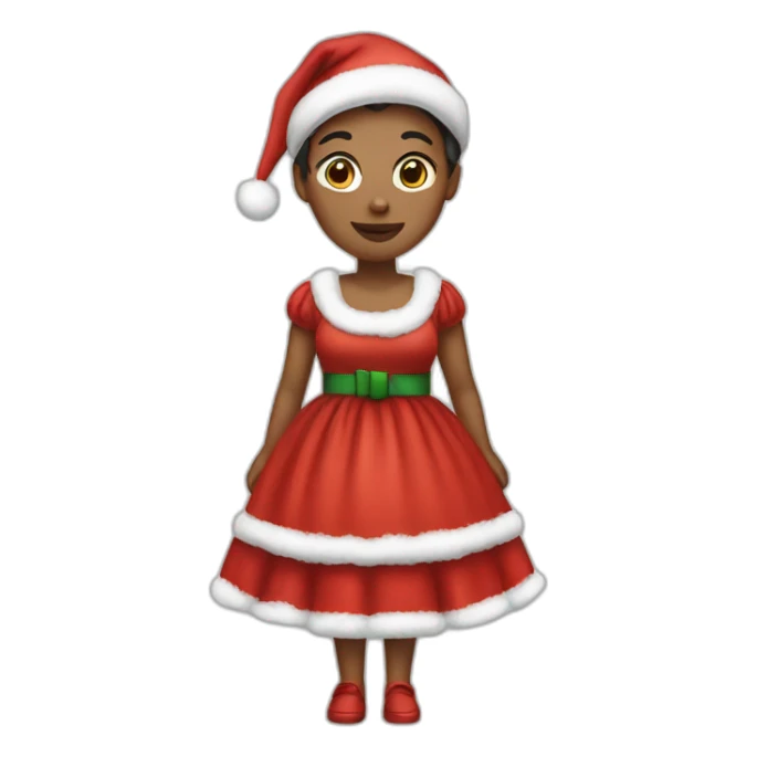 Woman in christmas dress, full body sticker