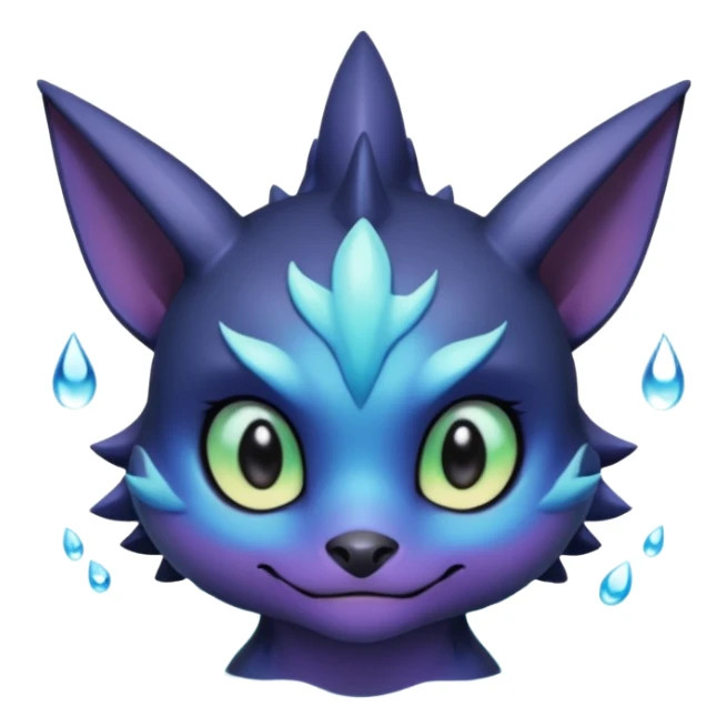 Kawaii Edgy Dark Pretty Beautiful Aesthetic Water-Gradient Fakémon-Digimon-creature sticker