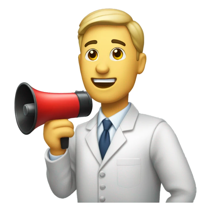 Auctioneer holding megaphone sticker