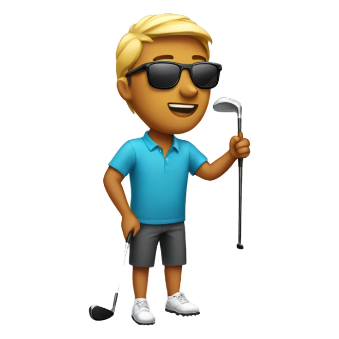 Young man wearing Marissa sunglasses playing golf  sticker
