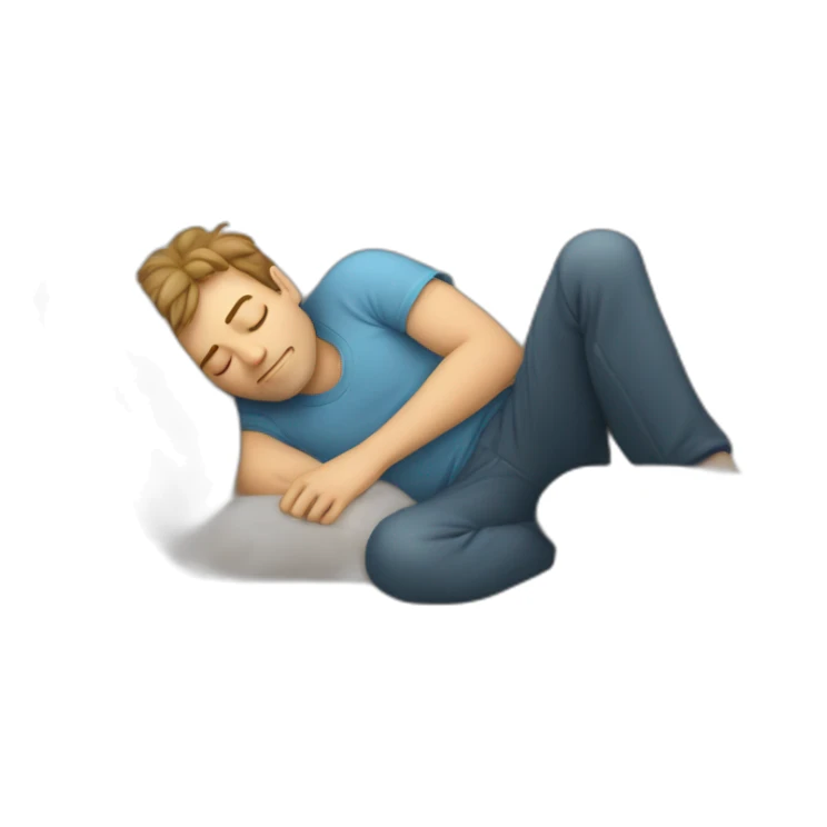 Caucasian guy sleeping on a couch dreaming of love sticker
