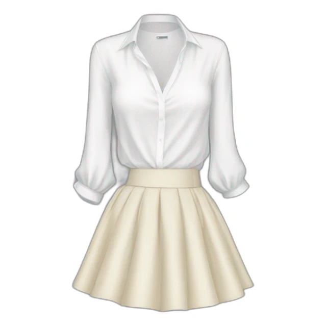 low cut blouse white girl skirt sticker