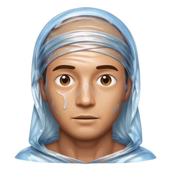 male body wrapped in plastic wrap sticker