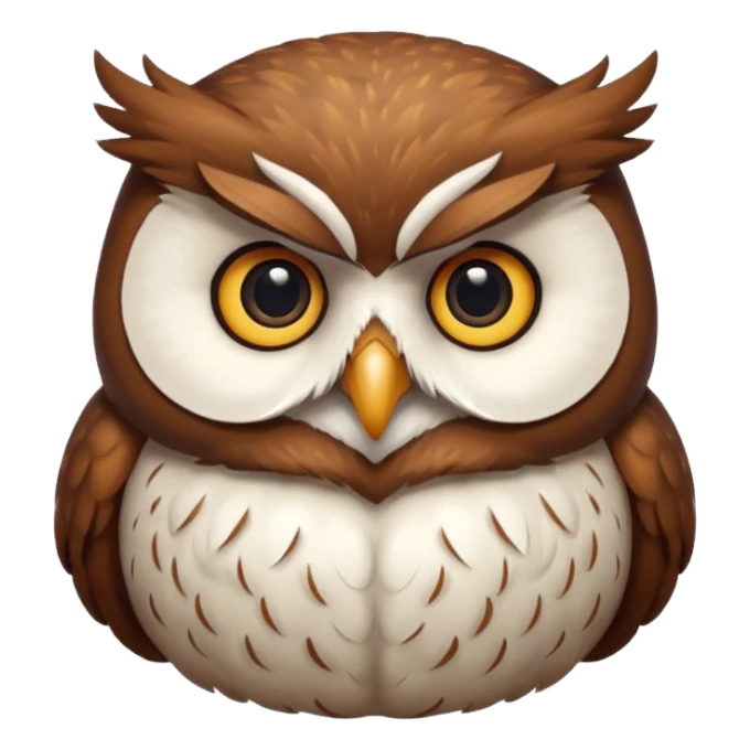 A chubby owl perched on a branch, sporting a fluffy feathery beard and looking very wise yet cute.




















 sticker