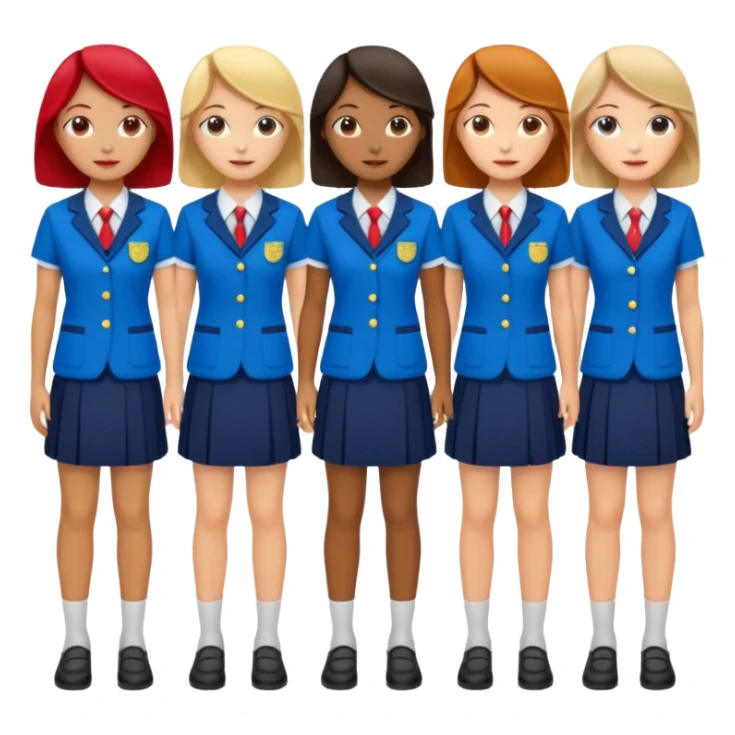 A set of women's school uniforms, no one appears sticker
