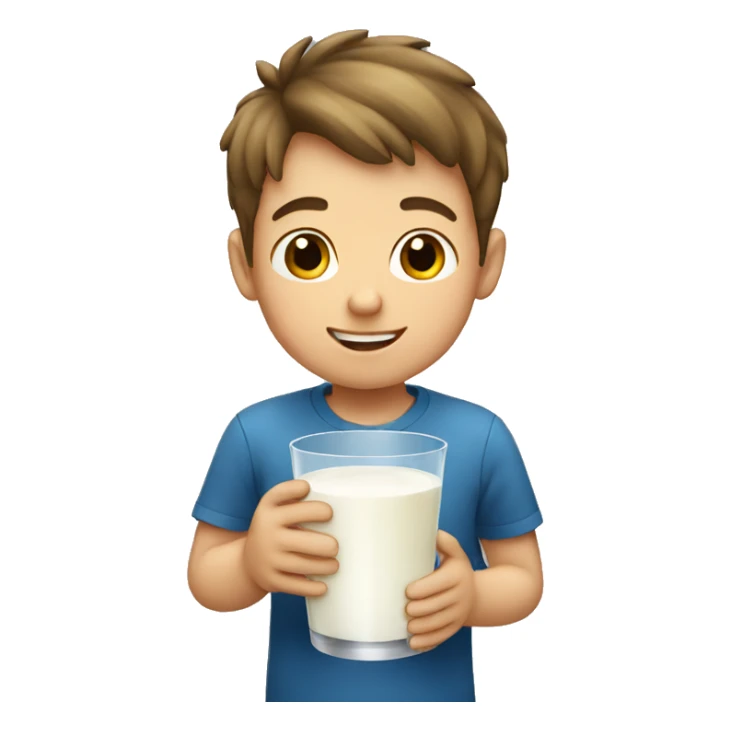 Boy with glass of milk  sticker