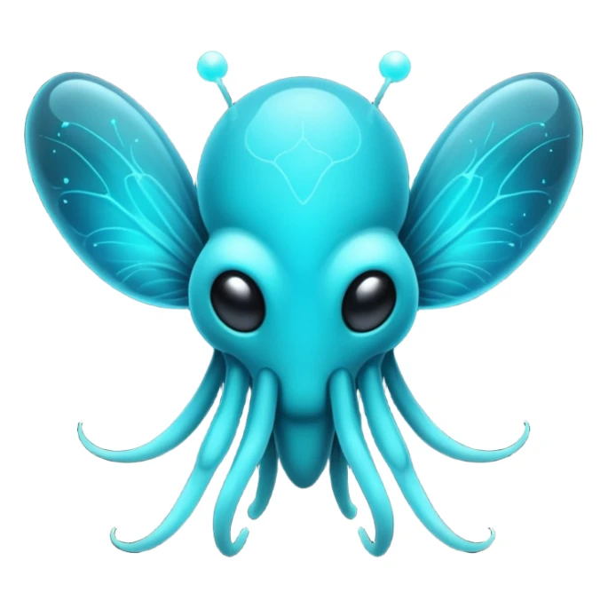  Strange Nebula Creature with glowing cyan antennae sticker