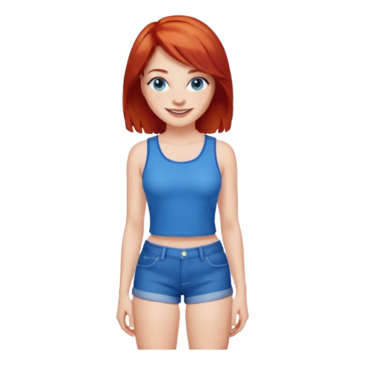 Big ass woman with red hair and blue eyes hot pants sticker