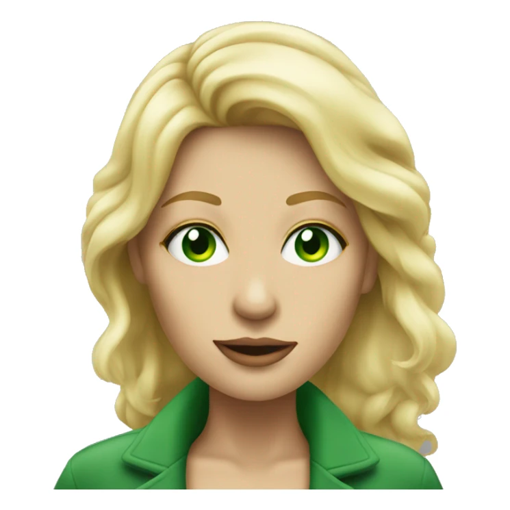 Blond women with green eyes smoke sticker