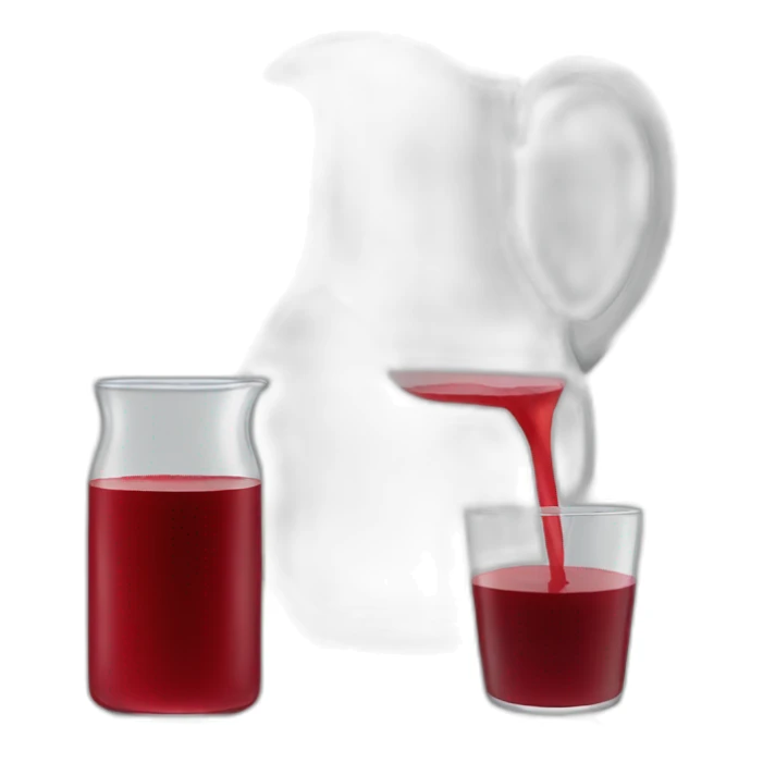 glass jug of red juice sticker