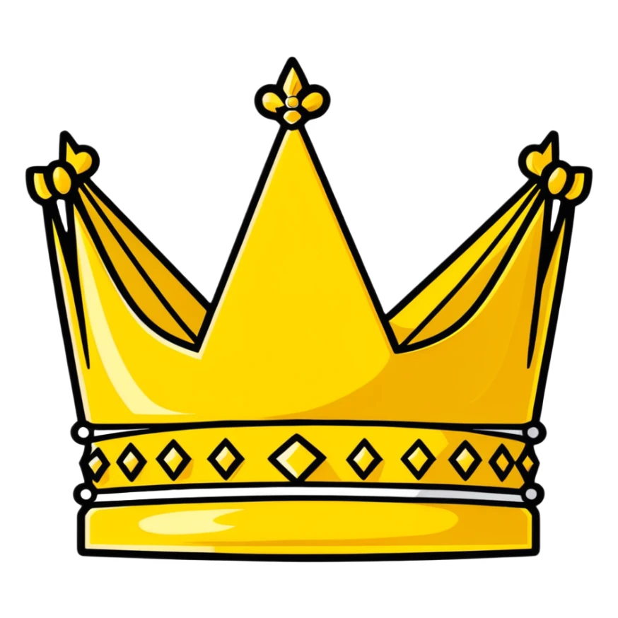golden crown, classic royal style sticker