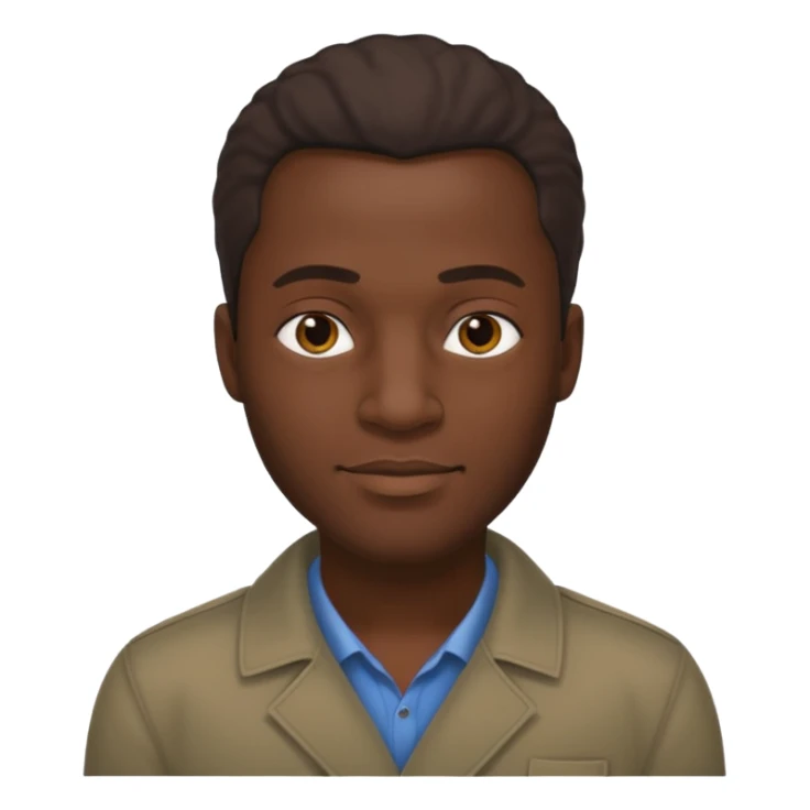 full body african man showing off his lower-body features. topless and bottomless. detailed shading. smug face. handsome features sticker