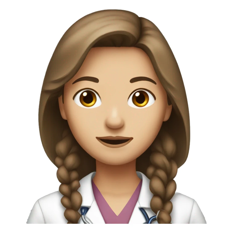 pretty doctor, female, brown long hair sticker
