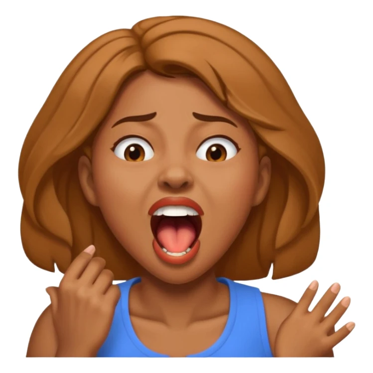 balck woman Yawning  no hand sticker