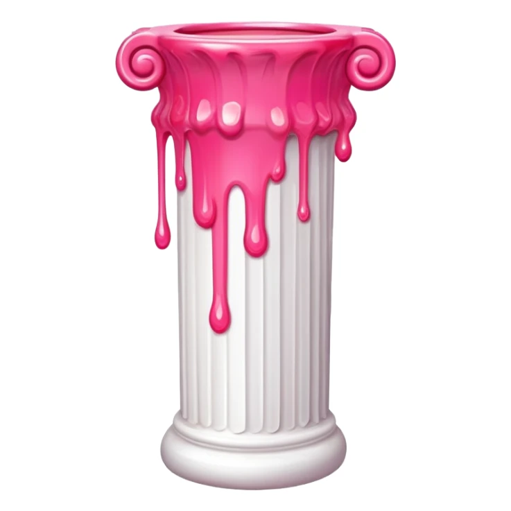 melted pink dripping sauce greek column  sticker