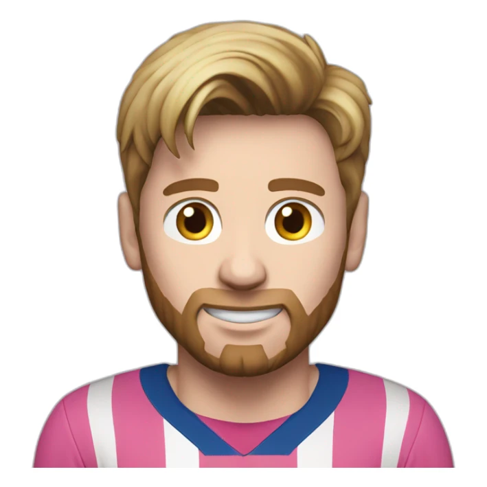 lionel messi pink shirt no badge sticker