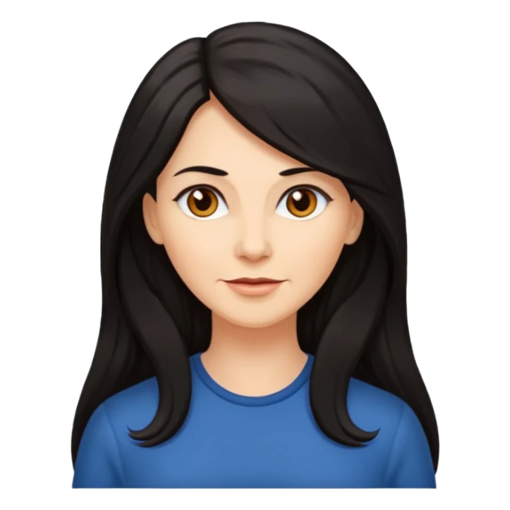 Mature woman with long dark hair sticker