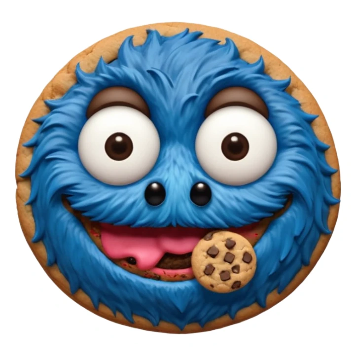 sesame street cookie monster only face and cookie sticker